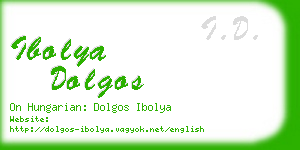 ibolya dolgos business card